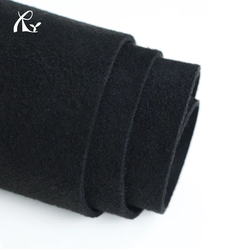 Suede Microfiber Leather Black Fabric for Shoes Bags Luggage Belt-Double Sided Soft Velvet Elastic & Quick-Dry Football Use
