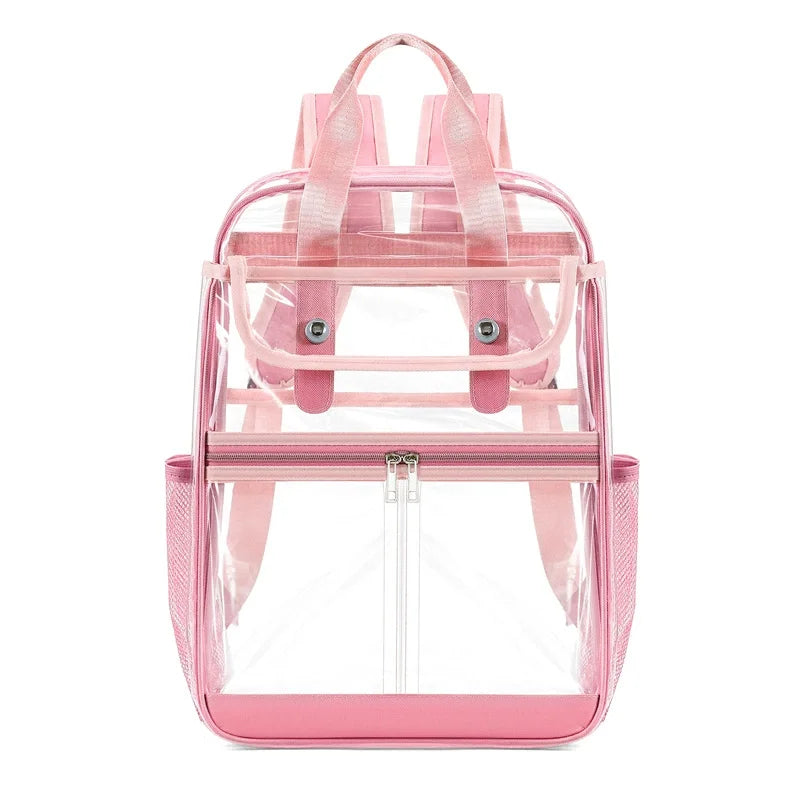 Wholesale Transparent PVC Casual Sports Backpack Waterproof Cross-Border Explosion Zipper Portable for Outdoor Sports School Use