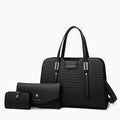 2023 Women's Casual Tote Designer Bag Set 3pcs Soft PU Leather Lining Logo Print Solid Color Zipper Closure Durable for Daily