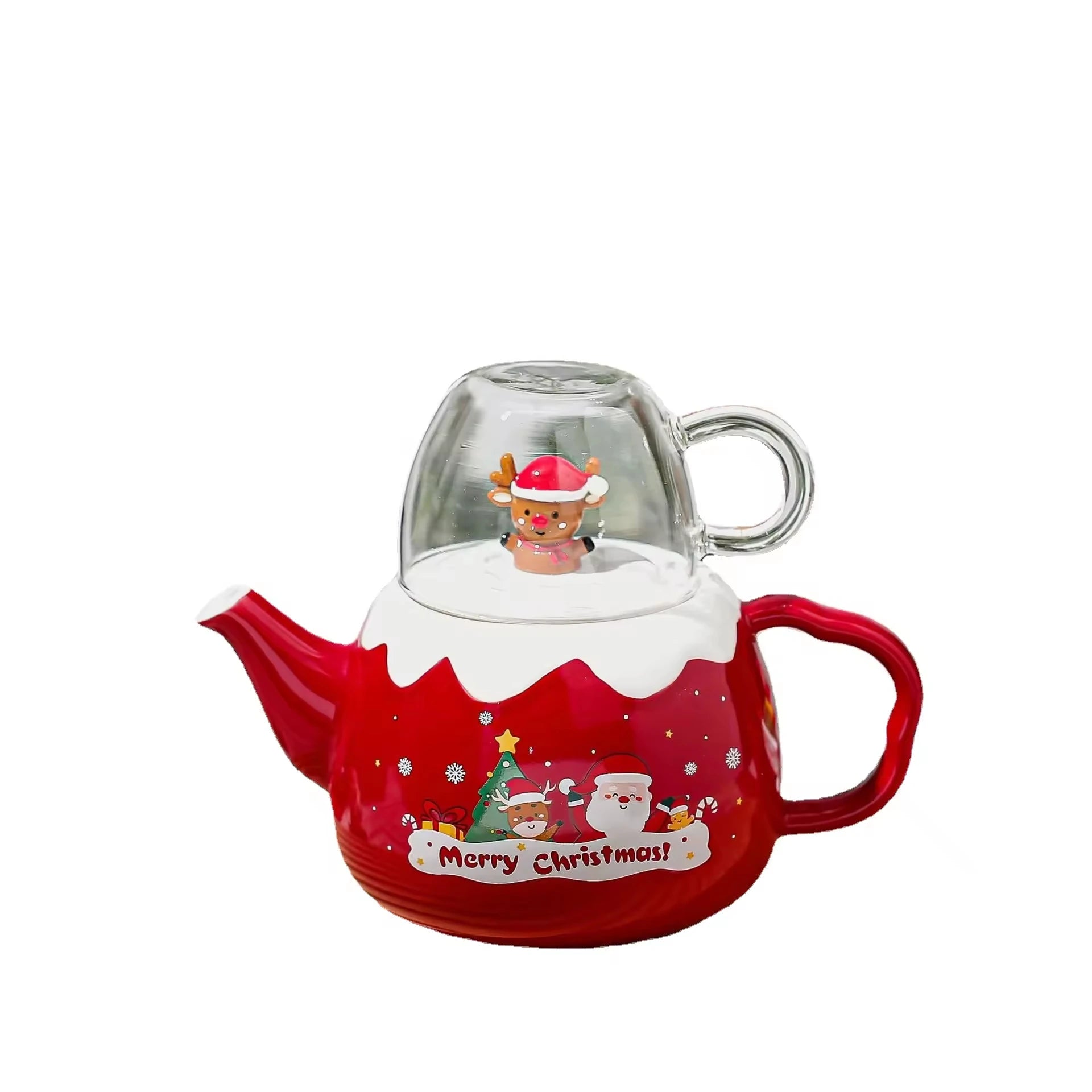 Red Cappuccino Espresso Ceramic Cup Coffee Mug for Christmas