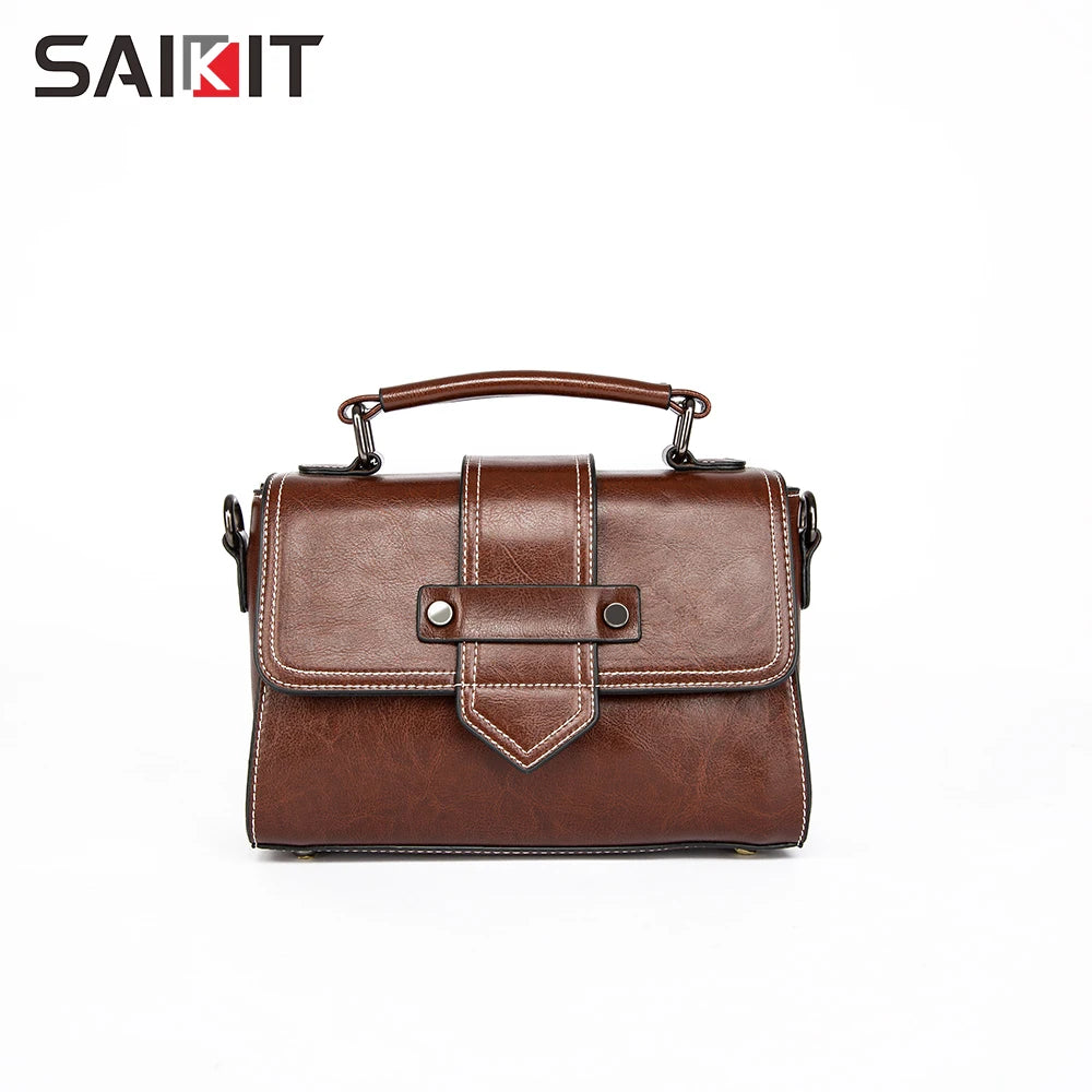 New Designer Wholesale Bolsos De Marca Oil Wax Cowhide Leather Hand Bags Ladies Tote Bags Crossbody Women Handbags
