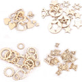 18pcs Wood Accessories Custom Wood Laser Cutting Laser Cut Wooden Craft Flower butterfly Piece Craft