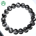 ArthurGem Rare Brookite Platinum Silver Rutilated Quartz Bracelets Natural Healing Crystal Brookite Quartz Gemstone Bracelet