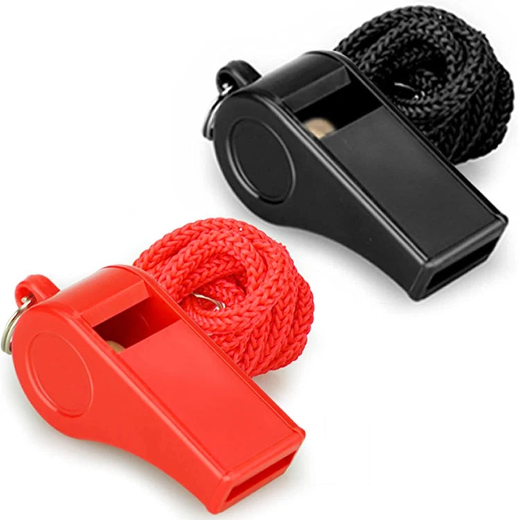 Plastic Football Soccer Sports Classic Whistle Referee Emergency Exhaust Whistles With Lanyard