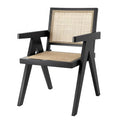 Hot Selling Teak Wood Restaurant Chair Wooden Cane Rattan Chairs Antique Curved Wood Back Chair