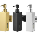 Stainless Steel 304 Modern Design Wall Mount Shower Soap Dispenser Square Hand Soap/Shampoo Dispenser 220ml Hotels Amenities