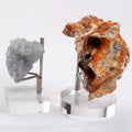 Clear Acrylic Stainless Steel Foldable Easel Display Stand Rock Base Crystal Plate Holder Custom Logo for Mineral Agate Geodes MegaBDM
