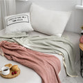 KN Comfortable High Quality Soft Warm Plaid Crochet Couple Cotton Knitted Throw Blanket for Sofa Living Room