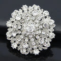 Factory Price Gold Plated Flower Rhinestone Brooches for Sash Chair Bouquet Candle Pin Clothes Accessory Decoration