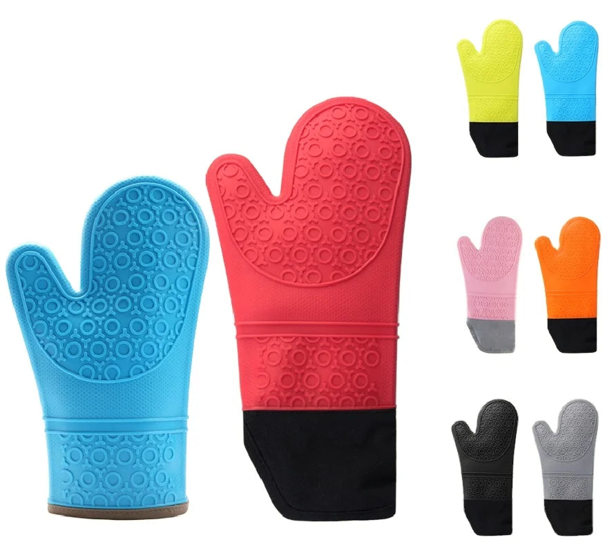 Extra Long Dotted Style Kitchen Silicone Oven Mitt Heat Resistant Flexible Pot Holders
