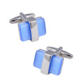 Wholesale Blue Agate Stone Elegant Cufflinks Custom Mens Suit Shirt Fashion Accessory Wedding Tuxedo Trendy Jewelry Gift Set