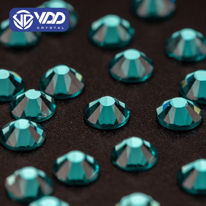 VDD 026 Blue Zircon SS3-SS50 Glass Rhinestones Crystal Non Hotfix Glitter Stones Flatback Nail Art DIY Decorations