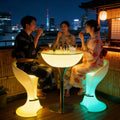 Molded Plastic LED Bar Table Rotational Molding Durable Eco-Friendly Modern Design for Home Bar Club Event Cocktail Table