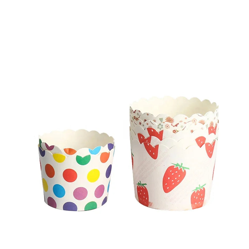 Disposable Cake Mold Tray Case Paper Cupcake Wrapper Liners Muffin Shape Baking Cups
