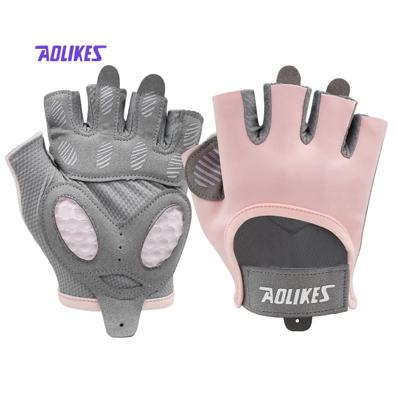 Half Finger Gym Fitness Gloves  Hand Palm Protector  Women Men With Wrist Wrap Support Crossfit Workout Power Weight Lifting