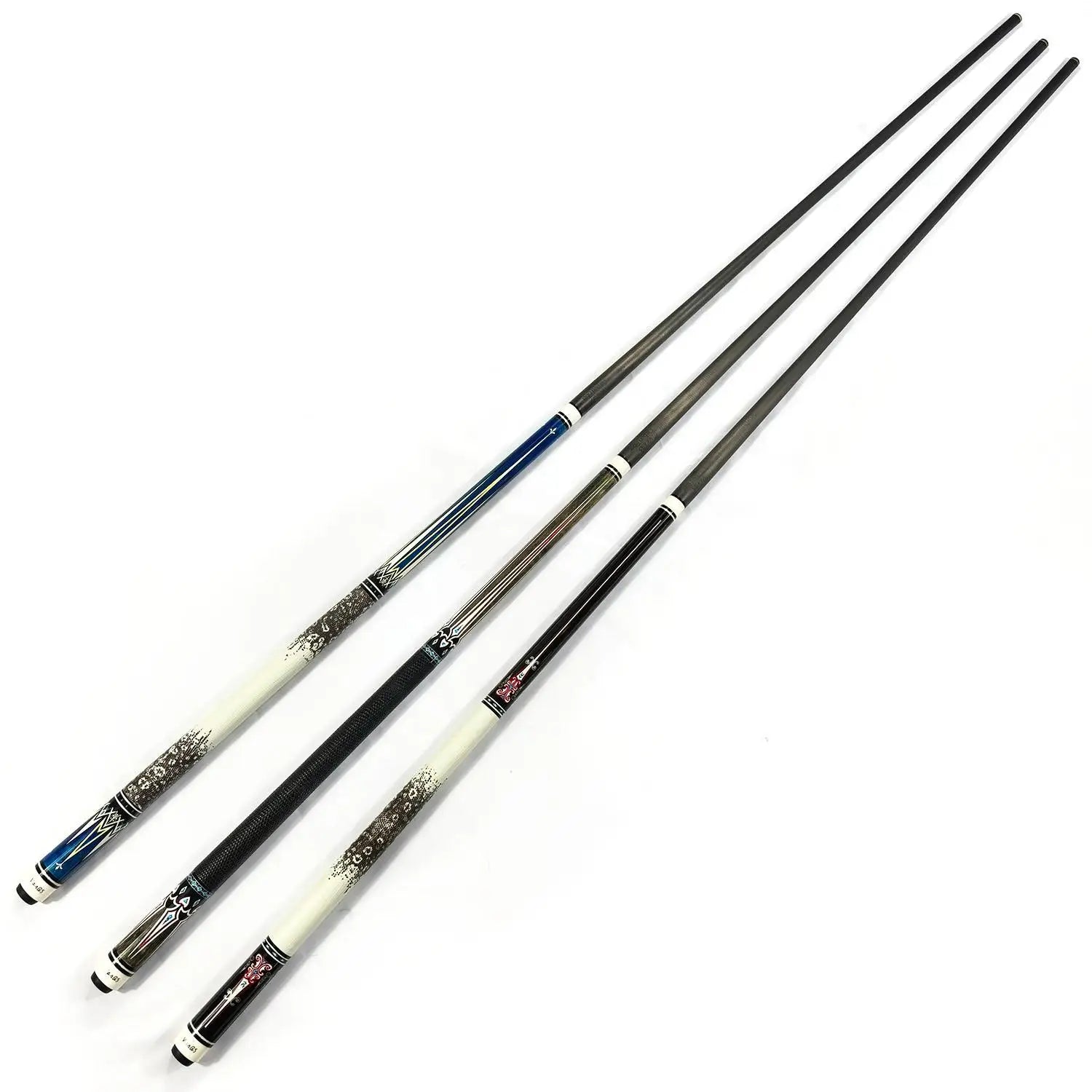 VanQs High Quality   1/2-pc  Uni Lock Joint Handmade Carbon Fiber Shaft 12.5mm Tip 58" Real Leather Grip Billiard Pool Cue Stick