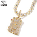 Top Icy Iced Big Jesus Pendant Necklace Rhodium & 18K Gold Plated Brass Zircon Cute Wedding Fashion Jewelry Dropshipping