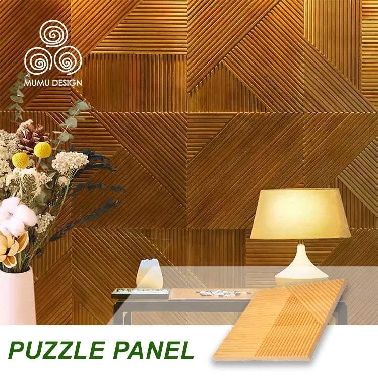 MUMU 3D Interior Decorative Background Wall Panel Solid Wood Luxury Modern Wallboard for Decorative Effect