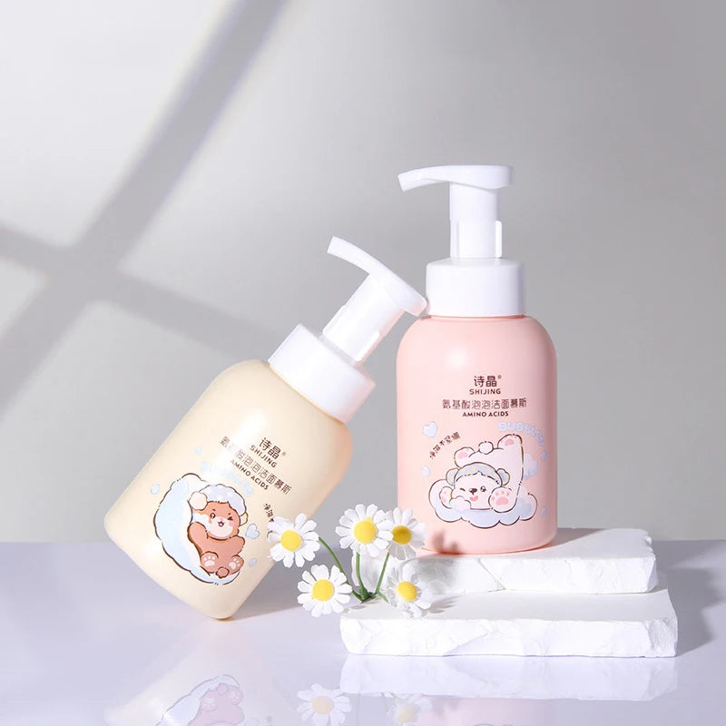 Wholesale SHIJING Mild Face Deep Cleaning Mousse Bubble Foam Cleanser Amino Acid Facial Cleanser