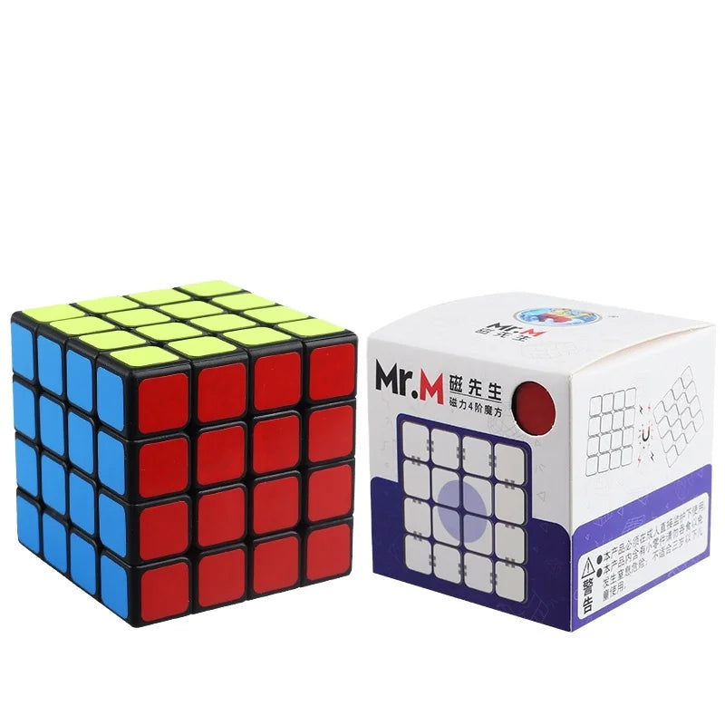 Sengso Hot Selling Toys 4x4x4 Magnetic Black Bottom Magic Cube for Kids Educational Puzzle