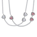 New Design Women Fashion Jewelry 316L Stainless Steel Tennis Chain Heart Zircon Necklace