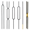 Modern Indoor Wrought Iron Balusters and Decorative Stair Railings with Sand Blasted Anti-Rust Oil Finish and Lifetime Warranty
