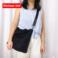 Woven Neoprene Beach Tote Bag Hand Make Knitted Weave Tote Bag Woven Crossbody Bag