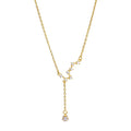Fashion Jewelry 925 Sterling Silver Necklace Big Dipper Star Drop Diamond Tassel Chain Gold Plated Necklaces Women