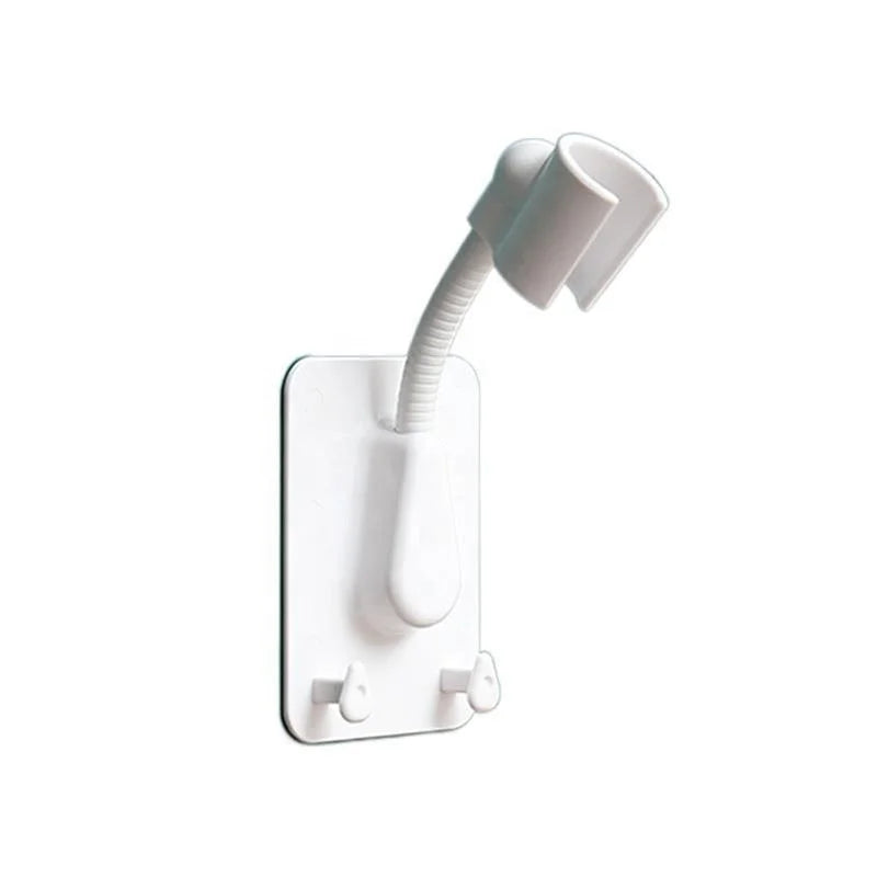 Universal Adjustable Traceless Shower Head Holder Waterproof Plastic Wall-mounted Shelf with Durable Base