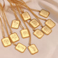 Birth Flower Necklace Gold Plated Jewelry Engraved Stainless Steel Pendant Necklace Jewelry Making Supplies