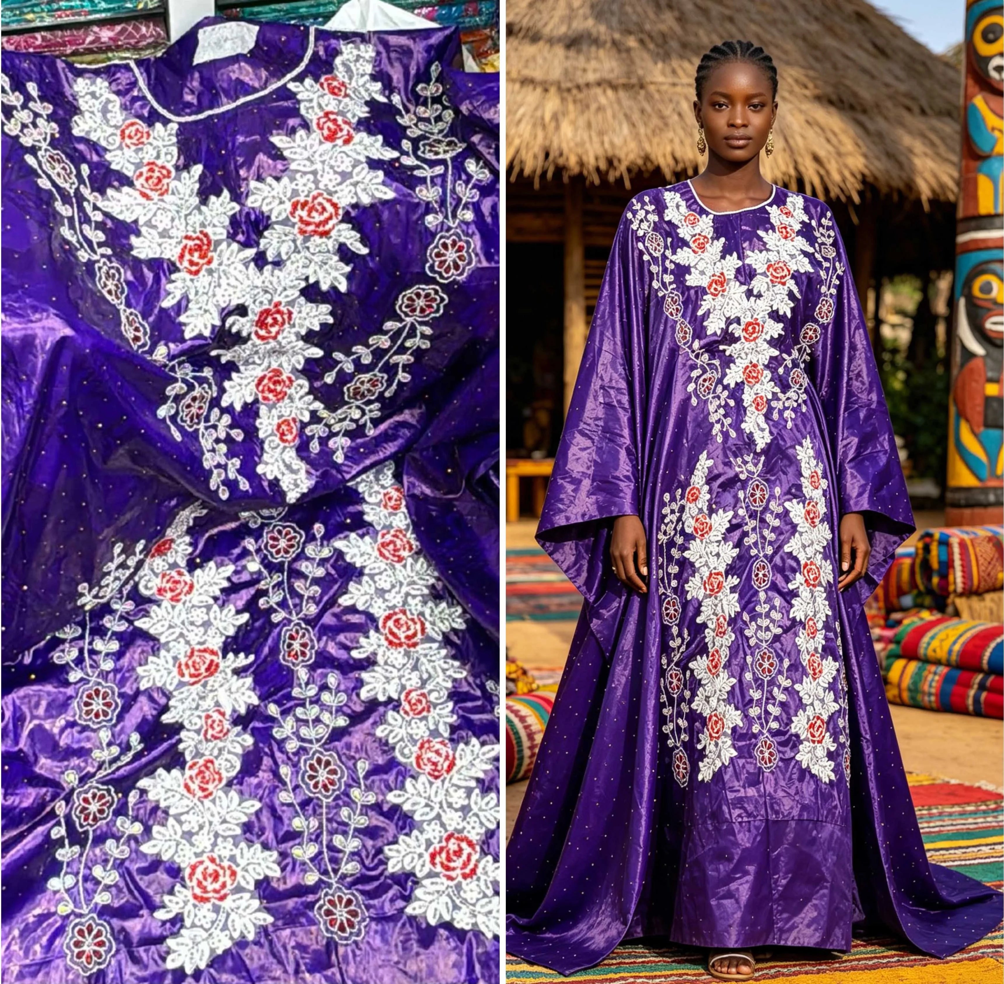 Mix Design Sale Beaded Bazin for Sewing Women Dresses Matching Auto Gele Embroidered Basin Riche Lace Fabric