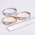 Wholesale Women's Luxury Designer Stainless Steel Roman Numeral Bracelet 18k Gold-plated Zircon Inlaid Buckle Bracelet Jewelry
