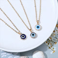Dainty Gold Chain Necklace Third Blue Eyes Amulet Pendant Necklace Kabbalah Protection Glass Devil Eye Necklace for Women Girls