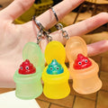 New Mini Funny Poop Toilet Car Key Ring Chain Classic Fun Little Tricky Prank Antistress Keychain Cute Creative Gift Trinket