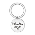 Stainless Steel I Love You 3000 Heart Key Chain for Lovers Girlfriend Boyfriend Custom Logo Key Chain Dog Tag Key Rings