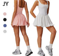 JY Custom Logo Women Quick Dry Tennis Skirt One Piece Tennis Dress Gym Sports Breathable Golf Tennis Dress Workout Running Wear