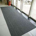 Aluminum Luxury Modern Striped Handmade Washable Entrance Mat Carpet Trim with Non-Slip Foam Backing for Outdoor Use