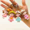 Cartoon Pockmarked Face Girl Key Chain Stereo Soft Plastic Bag Pendant Girl Braided Hair Girl Key Chain