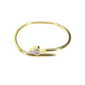 Latest 18K Gold Plated Stainless Steel Jewelry Pin Design Zircon Anchor Nail Bangle Ladies Punk Accessories Bracelets B222301