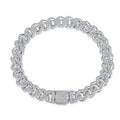 Cuba Moissanite Bracelet for Men Hip Hop Jewelry 9mm Width Full Moissanite S925 Silver Women Chain Link Bracelet