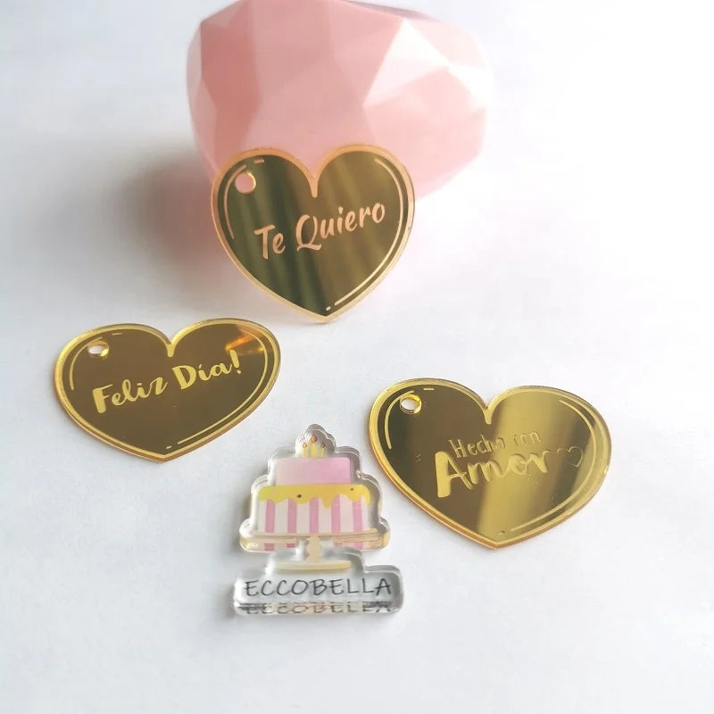 Acrylic Cupcake Toppers for Spanish Valentine's Day Party Supplies Cake Accessories with Number Shape for Decorations at Events