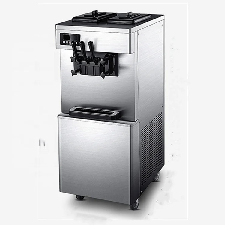 Three-color Commercial Desktop Soft Ice Cream Machine 220V/100vvertical Make Ice Cream Intelligent Sweetener Ice Cream Maker