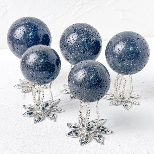 High-Quality Volcanic Stone Crystal Sphere Large Clear Lava Stone Spheres for Healing & Feng Shui Decoration