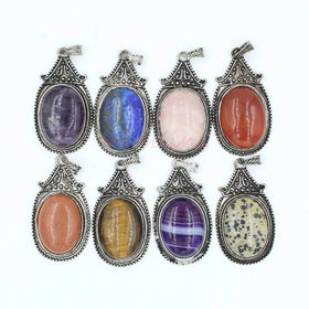 Vintage Denier Pendant Natural Quartz Crystal Stone Pendant Necklace Water Drop Healing Chakra Reiki Charms Bulk