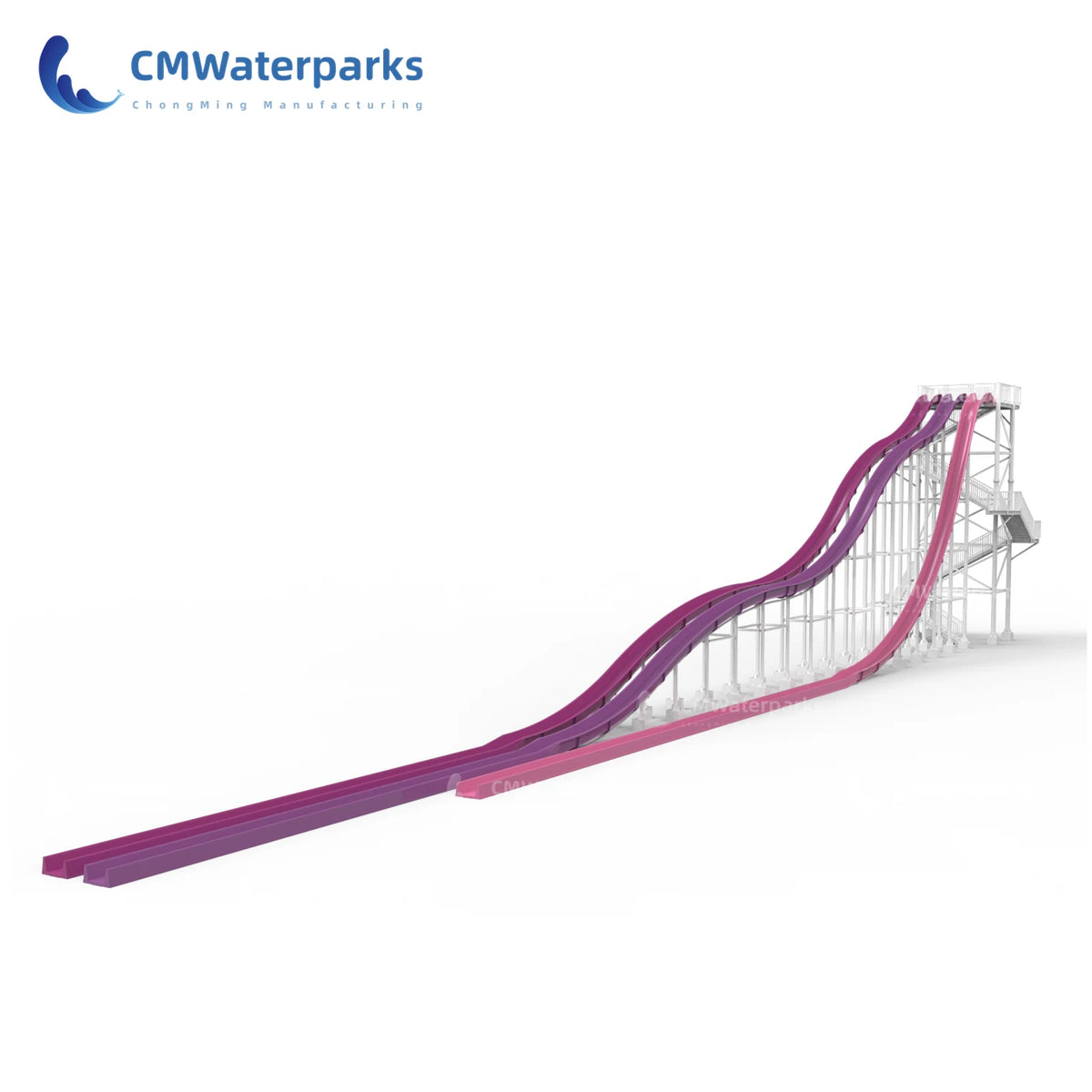 25 Feet High Speed Curve Fiberglass Water Slide for Commercial Water Park MegaBDM