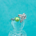 R030508 DIY 6-8mm Natural Freshwater Pearl Ring Accessory 925 Sterling Silver Adjustable Size Engagement Jewelry Ring for Women