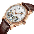 RUIXINE Brand R7121 Diamond Genuine Leather Moon Men Watch Wristwatches Stainless Steel Fully Automatic Mechanical Watches MegaBDM