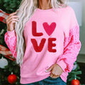 2025 Europe and the United States Women's Valentine's Day Sequins Sleeves Versatile Blouse Sweet Wind Long-sleeved Sweater