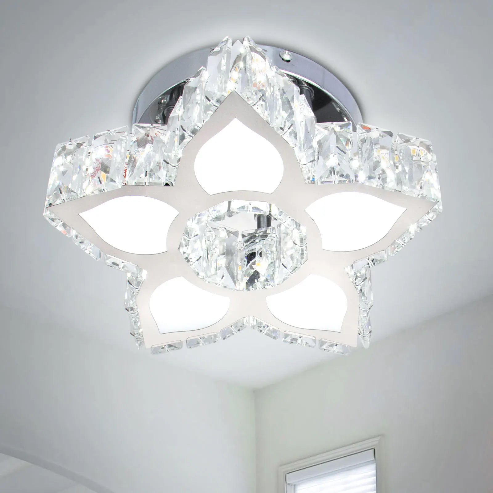 Luxury Minimalist Design LED Crystal Chandelier Cool Light for Home AC Power for Room Ceiling