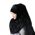 Dropshipping / Spot Wholesale / OEM Autumn Winter Warm Embossed Islamic Women's Convenient Headscarf-Artificial Cotton Four